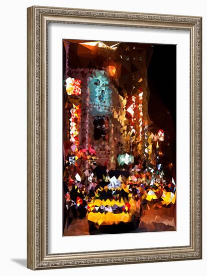 Low Poly New York Art - Times Square at Night-Philippe Hugonnard-Framed Art Print