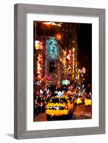 Low Poly New York Art - Times Square at Night-Philippe Hugonnard-Framed Art Print