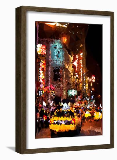 Low Poly New York Art - Times Square at Night-Philippe Hugonnard-Framed Art Print