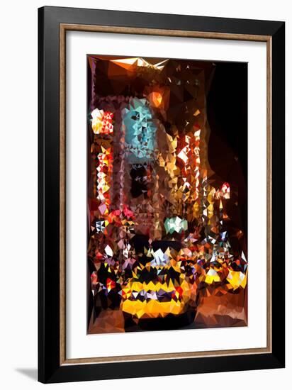 Low Poly New York Art - Times Square at Night-Philippe Hugonnard-Framed Art Print