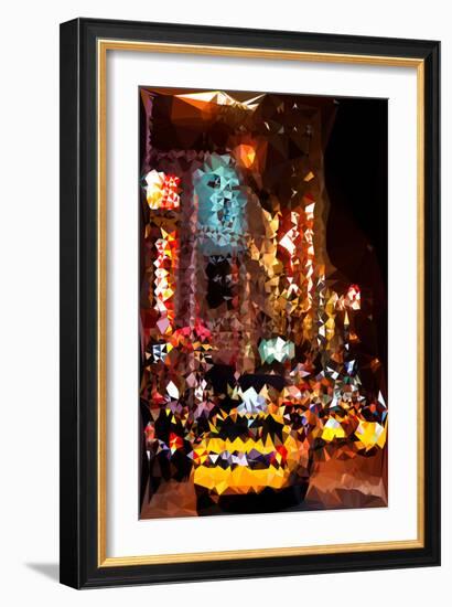 Low Poly New York Art - Times Square at Night-Philippe Hugonnard-Framed Art Print