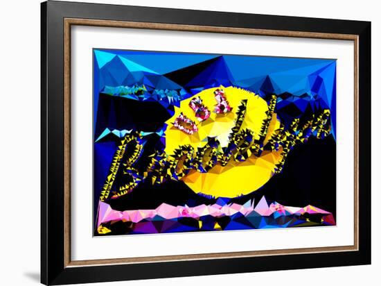 Low Poly New York Art - Times Square Taxi-Philippe Hugonnard-Framed Art Print