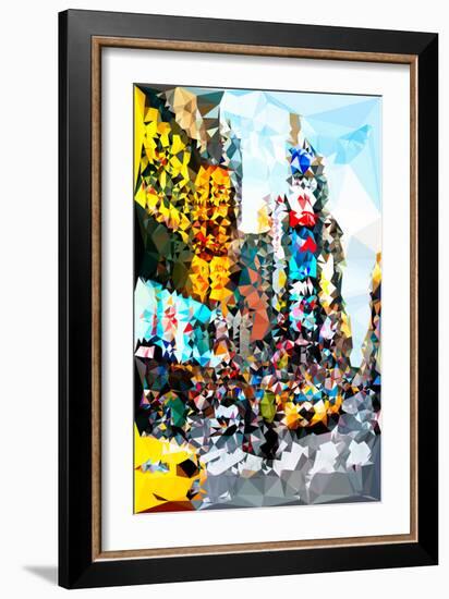 Low Poly New York Art - Times Square-Philippe Hugonnard-Framed Art Print