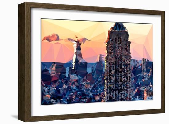 Low Poly New York Art - Top of the Empire state Building II-Philippe Hugonnard-Framed Art Print