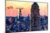 Low Poly New York Art - Top of the Empire state Building II-Philippe Hugonnard-Mounted Art Print