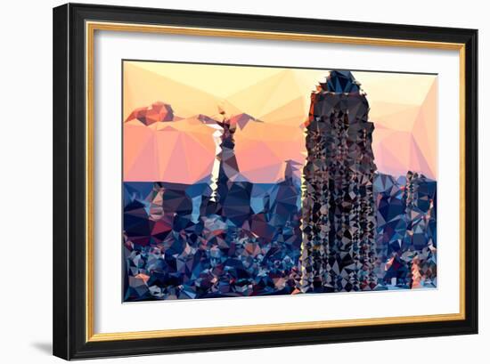 Low Poly New York Art - Top of the Empire state Building II-Philippe Hugonnard-Framed Art Print