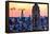 Low Poly New York Art - Top of the Empire state Building II-Philippe Hugonnard-Framed Stretched Canvas