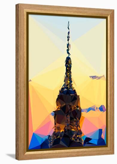 Low Poly New York Art - Top of the Empire state Building III-Philippe Hugonnard-Framed Stretched Canvas