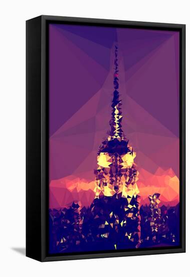 Low Poly New York Art - Top of the Empire state Building-Philippe Hugonnard-Framed Stretched Canvas
