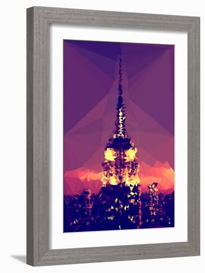 Low Poly New York Art - Top of the Empire state Building-Philippe Hugonnard-Framed Art Print