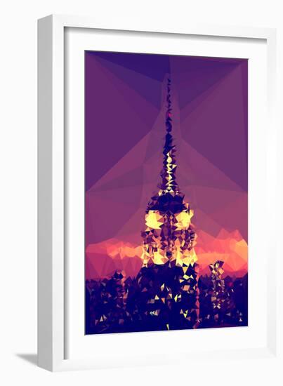 Low Poly New York Art - Top of the Empire state Building-Philippe Hugonnard-Framed Art Print