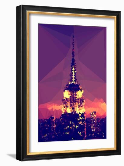 Low Poly New York Art - Top of the Empire state Building-Philippe Hugonnard-Framed Art Print