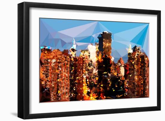 Low Poly New York Art - Tops of Buildings-Philippe Hugonnard-Framed Art Print