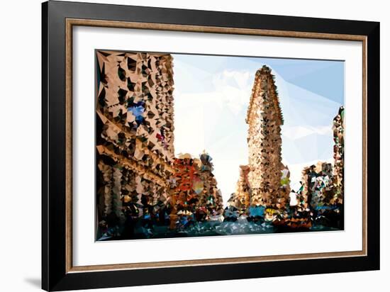 Low Poly New York Art - USA Brooklyn-Philippe Hugonnard-Framed Art Print