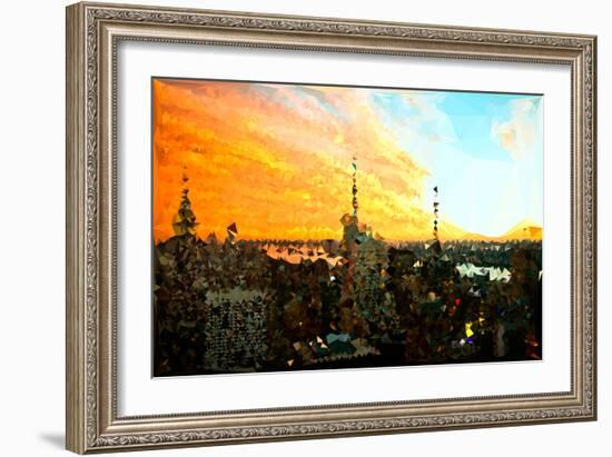 Low Poly New York Art - View of City at Sunset-Philippe Hugonnard-Framed Art Print