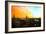 Low Poly New York Art - View of City at Sunset-Philippe Hugonnard-Framed Art Print