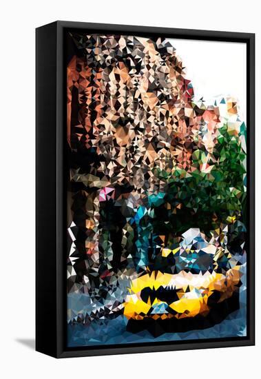 Low Poly New York Art - Yellow Cab-Philippe Hugonnard-Framed Stretched Canvas