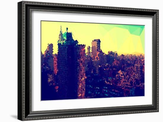 Low Poly New York Art - Yellow Manhattan-Philippe Hugonnard-Framed Art Print