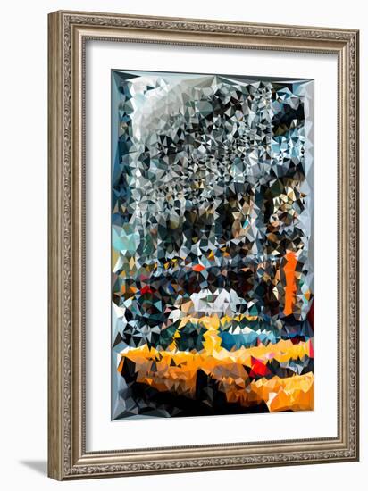 Low Poly New York Art - Yellow Taxi II-Philippe Hugonnard-Framed Art Print