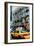 Low Poly New York Art - Yellow Taxi II-Philippe Hugonnard-Framed Art Print