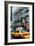 Low Poly New York Art - Yellow Taxi II-Philippe Hugonnard-Framed Art Print