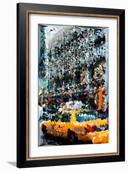 Low Poly New York Art - Yellow Taxi II-Philippe Hugonnard-Framed Art Print