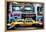 Low Poly New York Art - Yellow Taxi III-Philippe Hugonnard-Framed Stretched Canvas