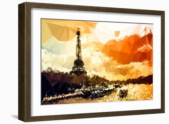 Low Poly Paris Art - Paris Sunset-Philippe Hugonnard-Framed Art Print