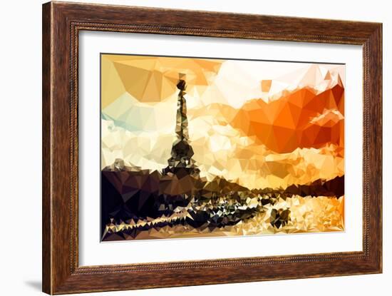 Low Poly Paris Art - Paris Sunset-Philippe Hugonnard-Framed Art Print