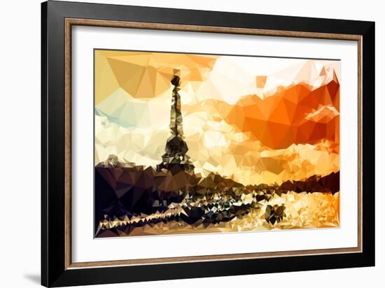 Low Poly Paris Art - Paris Sunset-Philippe Hugonnard-Framed Art Print