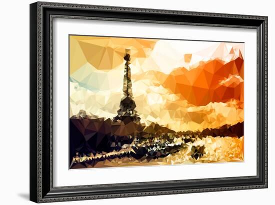 Low Poly Paris Art - Paris Sunset-Philippe Hugonnard-Framed Art Print