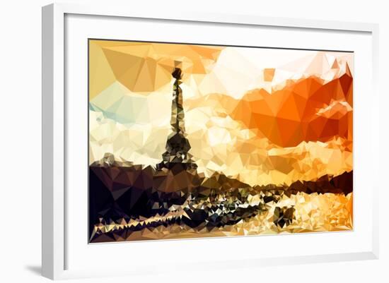 Low Poly Paris Art - Paris Sunset-Philippe Hugonnard-Framed Art Print