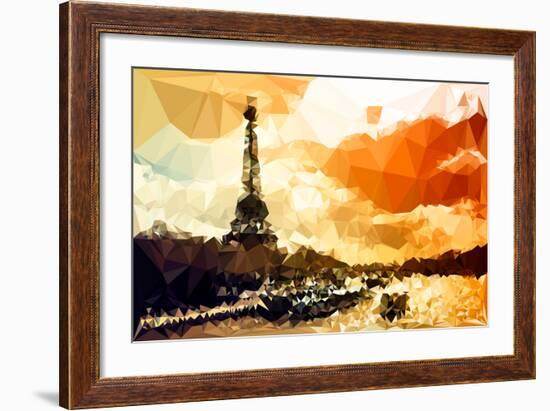 Low Poly Paris Art - Paris Sunset-Philippe Hugonnard-Framed Art Print
