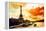 Low Poly Paris Art - Paris Sunset-Philippe Hugonnard-Framed Stretched Canvas