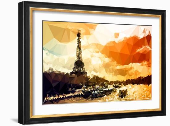 Low Poly Paris Art - Paris Sunset-Philippe Hugonnard-Framed Premium Giclee Print