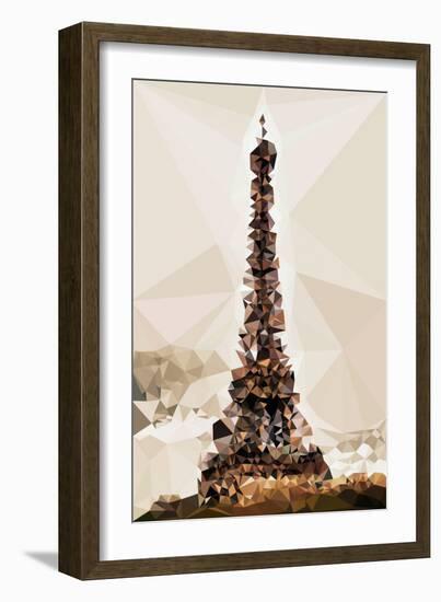Low Poly Paris Art - The Eiffel Tower III-Philippe Hugonnard-Framed Art Print