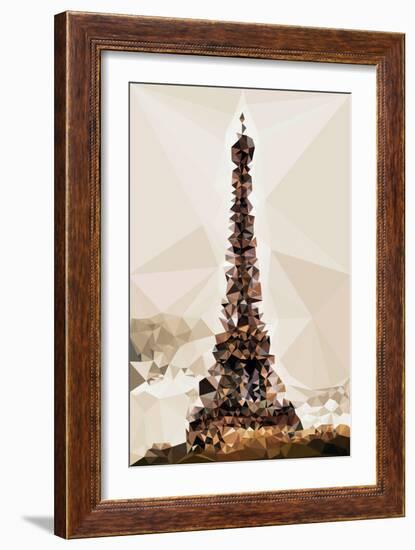 Low Poly Paris Art - The Eiffel Tower III-Philippe Hugonnard-Framed Art Print