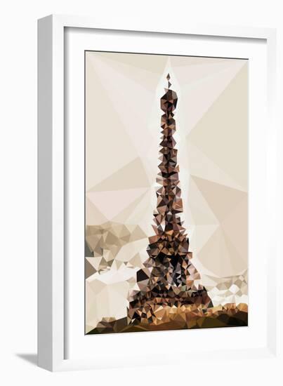 Low Poly Paris Art - The Eiffel Tower III-Philippe Hugonnard-Framed Art Print