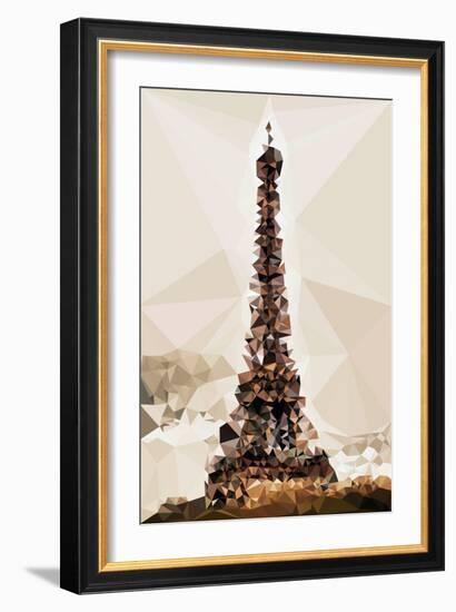 Low Poly Paris Art - The Eiffel Tower III-Philippe Hugonnard-Framed Art Print