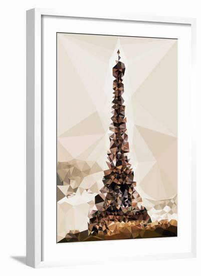 Low Poly Paris Art - The Eiffel Tower III-Philippe Hugonnard-Framed Art Print