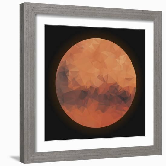 Low Poly Planet Mars-gn8-Framed Art Print