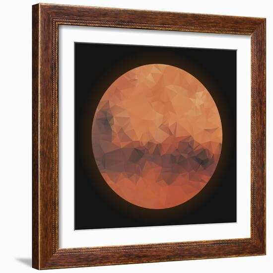 Low Poly Planet Mars-gn8-Framed Art Print