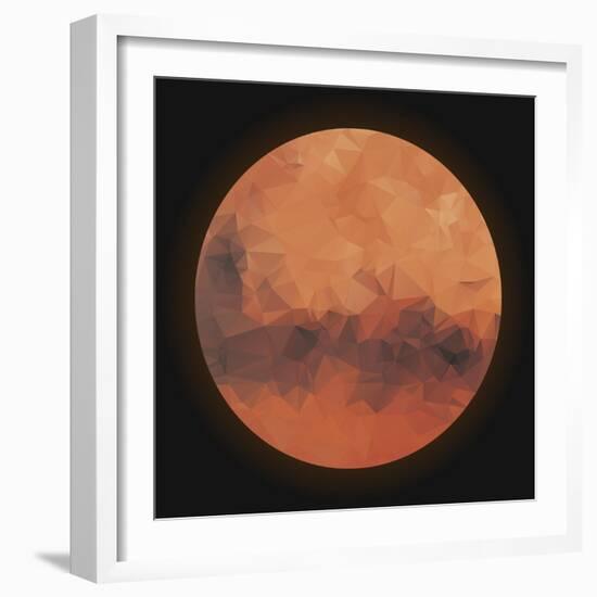 Low Poly Planet Mars-gn8-Framed Art Print