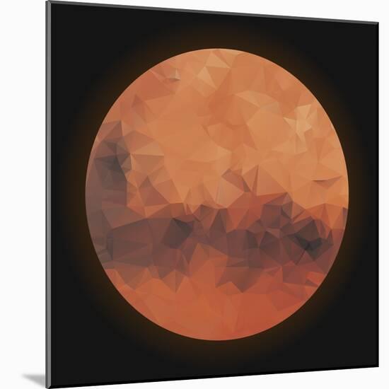 Low Poly Planet Mars-gn8-Mounted Art Print