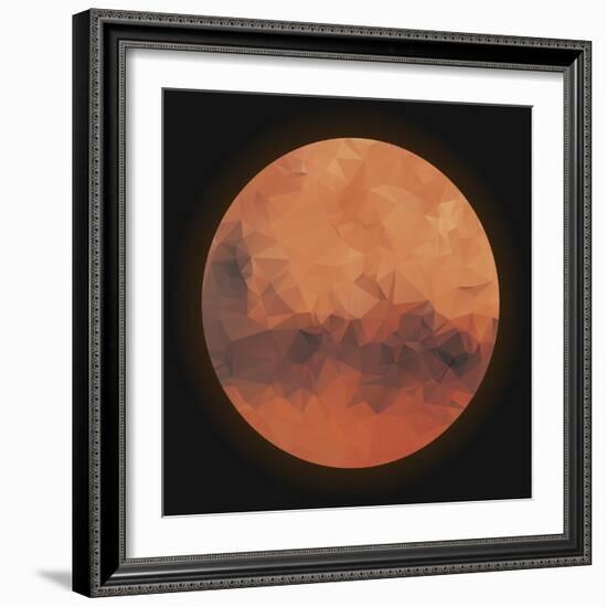 Low Poly Planet Mars-gn8-Framed Art Print