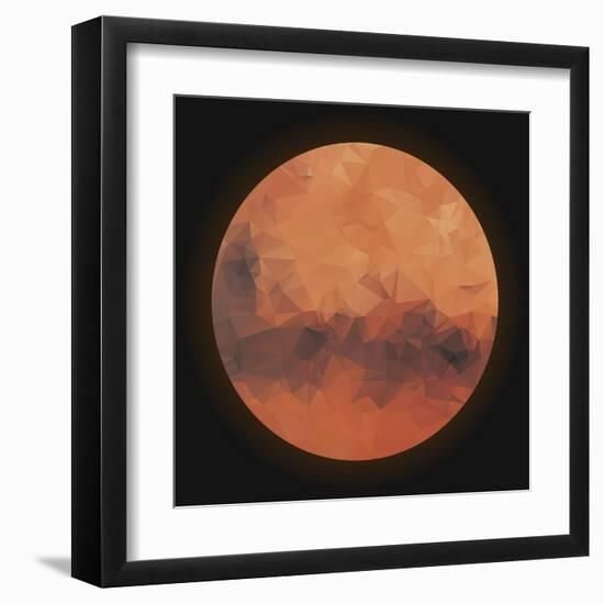 Low Poly Planet Mars-gn8-Framed Art Print