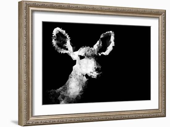 Low Poly Safari Art - Antelope - Black Edition II-Philippe Hugonnard-Framed Art Print