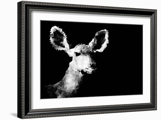 Low Poly Safari Art - Antelope - Black Edition II-Philippe Hugonnard-Framed Art Print