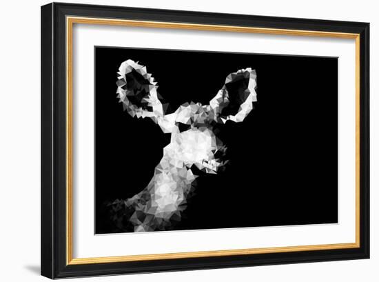 Low Poly Safari Art - Antelope - Black Edition II-Philippe Hugonnard-Framed Art Print