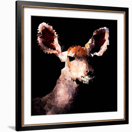 Low Poly Safari Art - Antelope - Black Edition III-Philippe Hugonnard-Framed Art Print